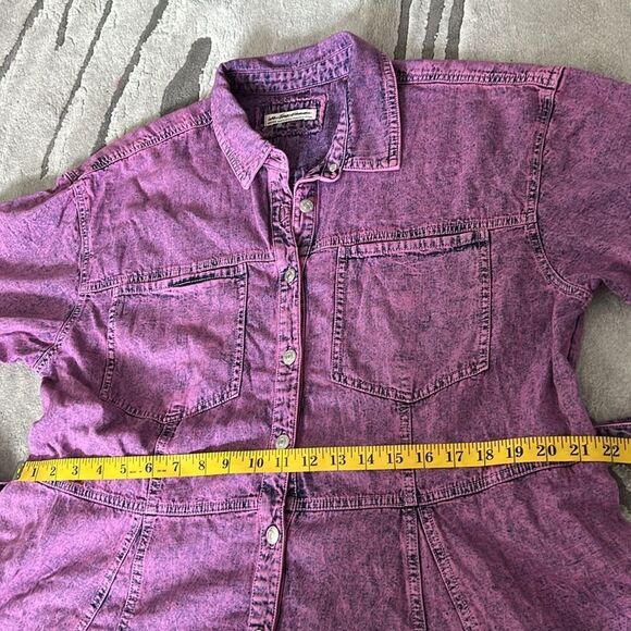 NWOT Free People Jenny Tunic Dress Purple Oversized Belted Mini - Picture 7 of 9